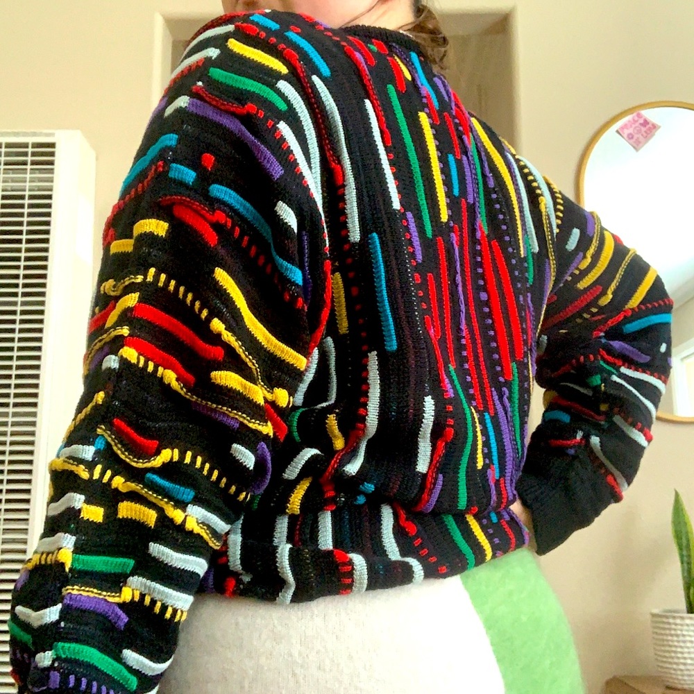 VINTAGE COOGI 3D Rainbow Sweater AUTHENTIC